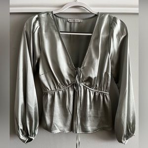 Sage Green Satin Blouse